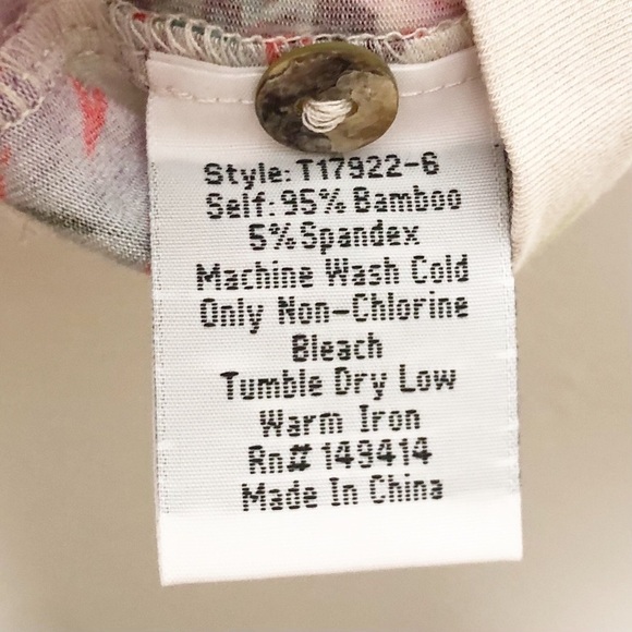 Johnny Was Azzy Flower Polo T-Shirt - Picture 6 of 7